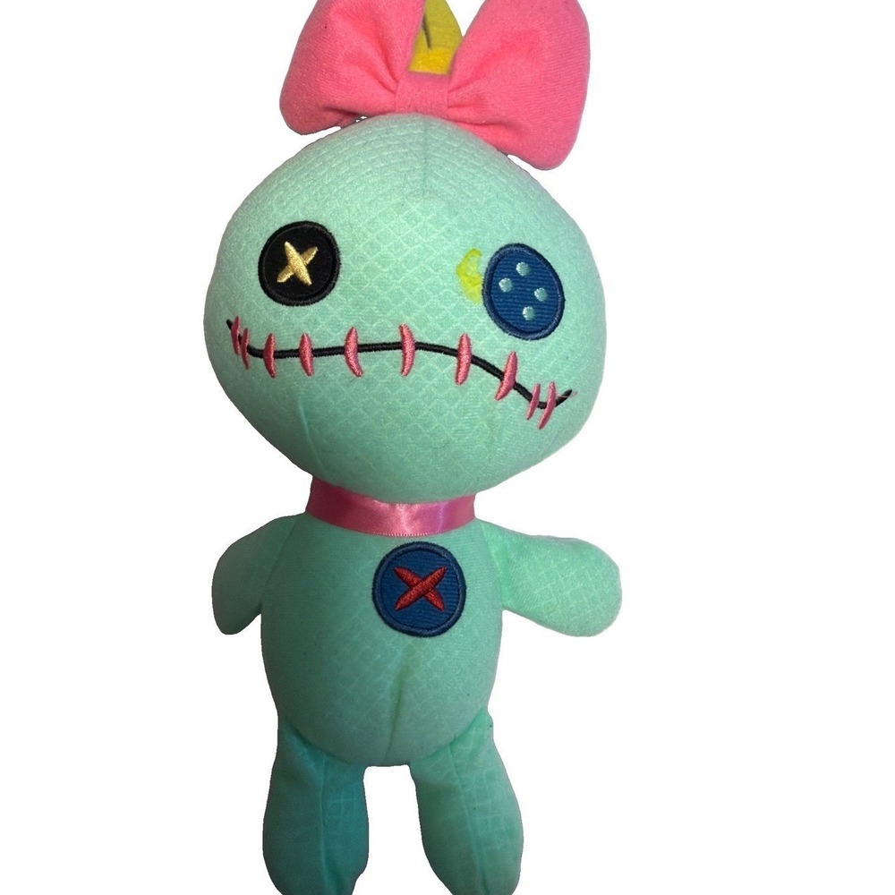 Lilo & Stitch Ragdoll Button Eye Bow Plush Toy Unisex Disney 9.5in Mint Scrump